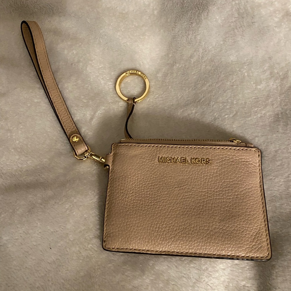 Michael Kors Light Pink Wristlet with Gold Accents